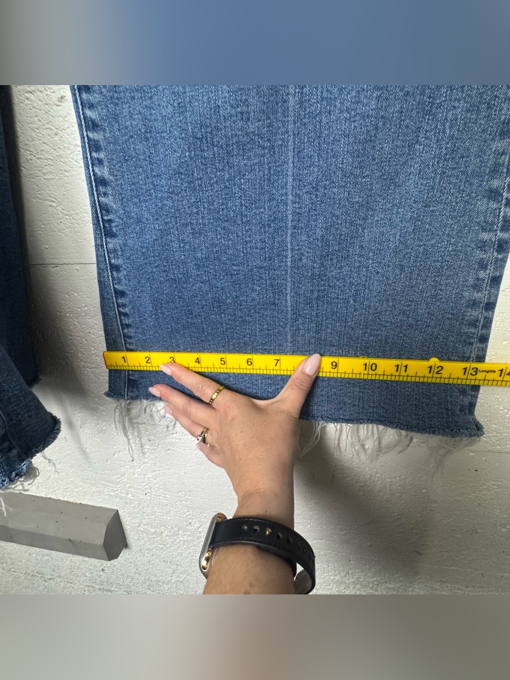 Madewell High-Rise Curvy flared Wide Leg Jeans in medium blue Wash Size 30 - Picture 8 of 13